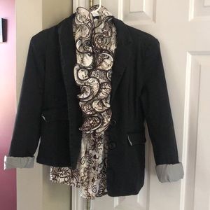 Ruffled Tan and Brown Tank. Size Small